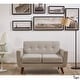 preview thumbnail 3 of 5, Grace Rainbeau Linen Upholstered Tufted Mid-century Loveseat