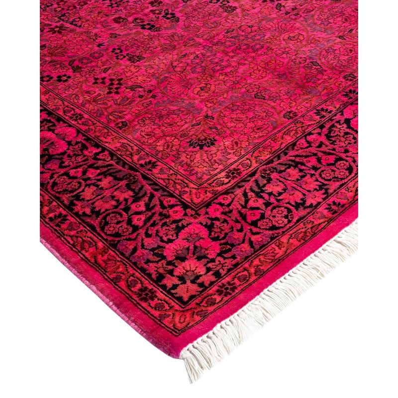 Overton Hand Knotted Wool Vintage Inspired Modern Contemporary Overdyed Pink Area Rug - 3' 1" x 5' 4"
