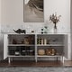 preview thumbnail 3 of 11, 63.2"W Bookcase Credenza Sideboard Buffet with Drawer & Pop-Up Doors