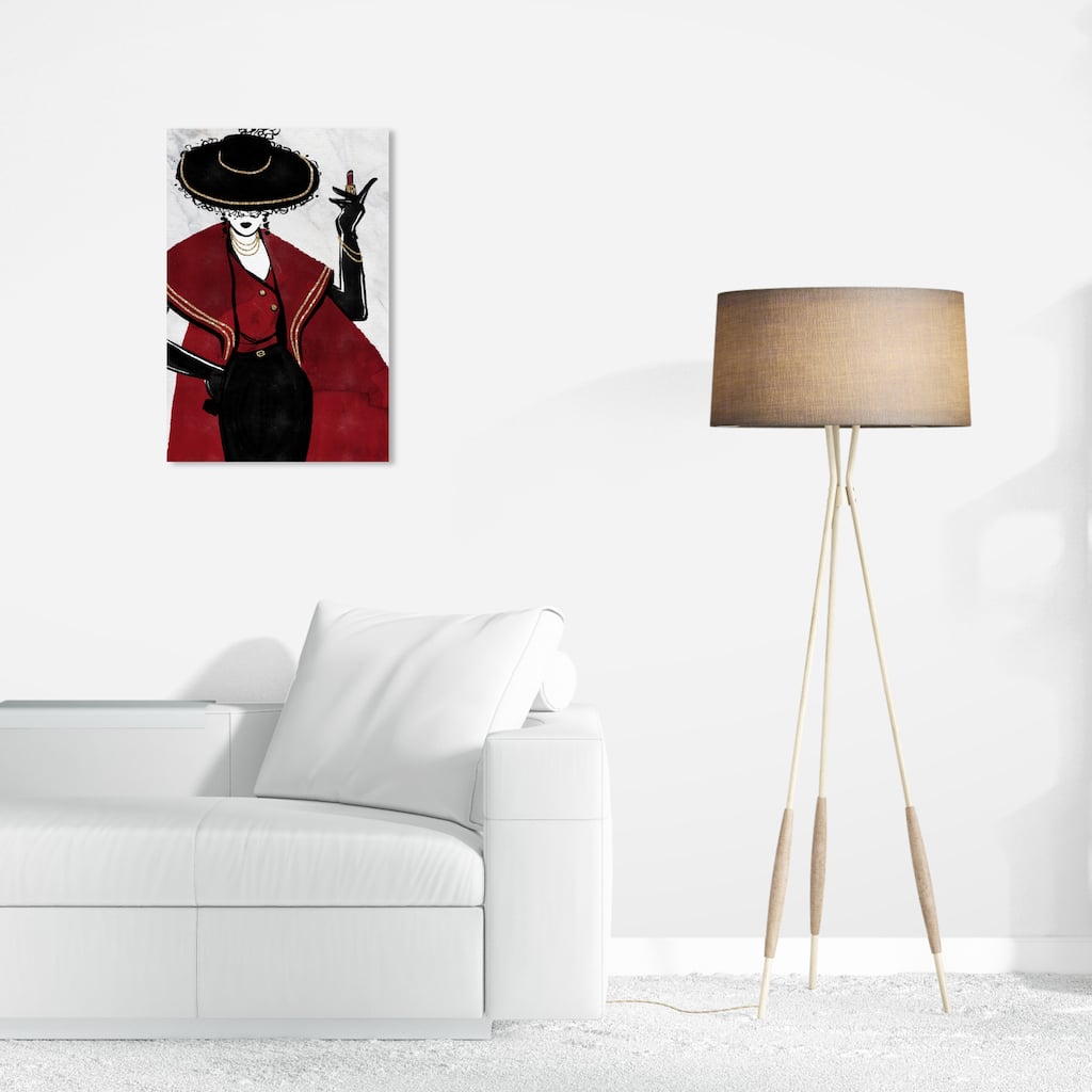 Wynwood Studio Canvas Fashion and Glam Cranberry Woman Red and Dark Red Glam Wall Art Canvas Print