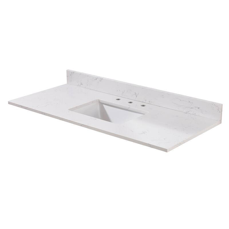 Altair Trento Bathroom Vanity Countertop in Aosta White Finish Without Vanity