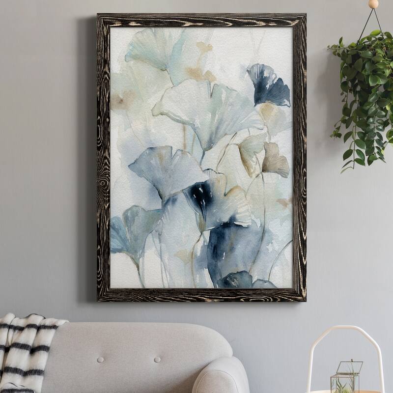 Indigo Ginkgo I-Premium Framed Canvas - Ready to Hang
