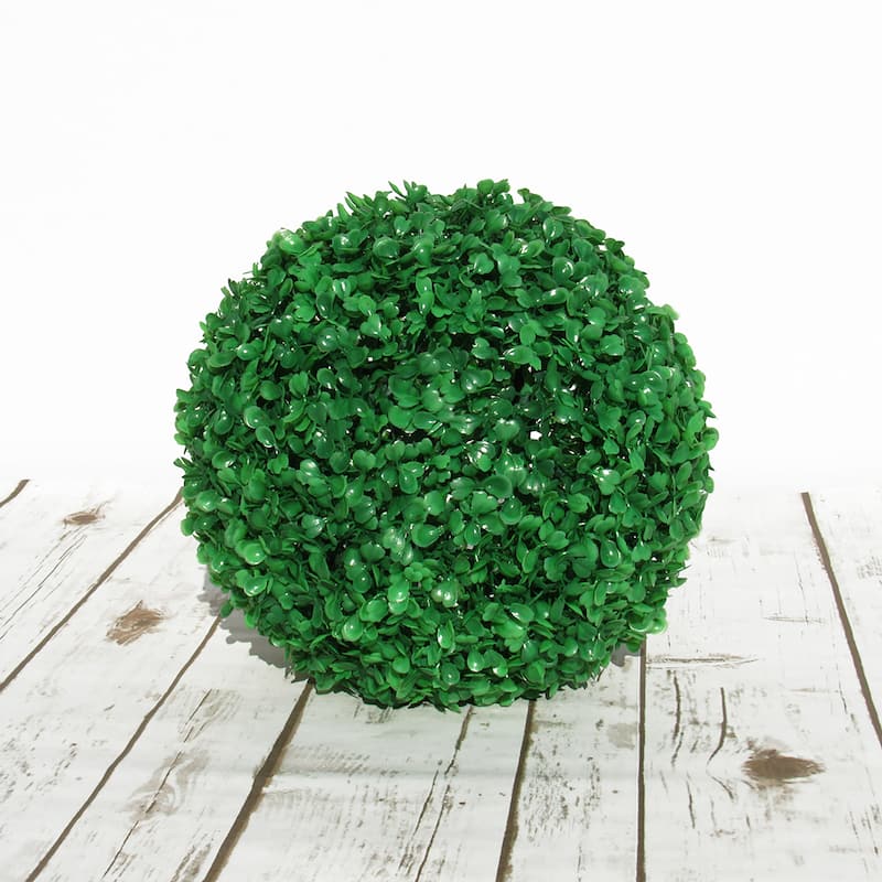 Set of 2 Boxwood Topiary Greenery Ball 10in - 10" L x 10" W x 10" DP