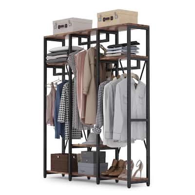 Tribesigns FreeStanding Closet Organizer, 3 Rod Garment Rack