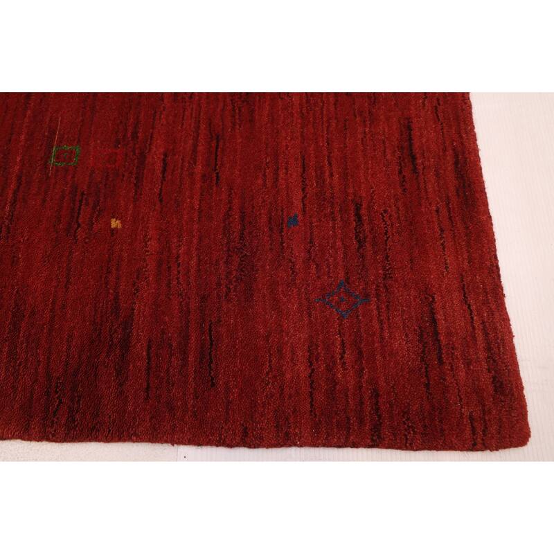 ECARPETGALLERY Hand Loomed Kashkuli Gabbeh Red Wool Rug - 6'9 x 9'9