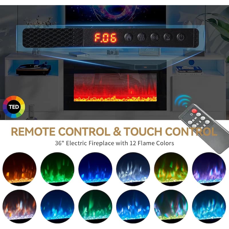 79'' Fireplace TV Stand with 36" Electric Fireplace
