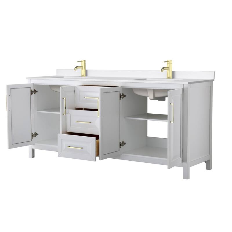 Daria 80-inch Double Vanity, Single Hole Quartz Top