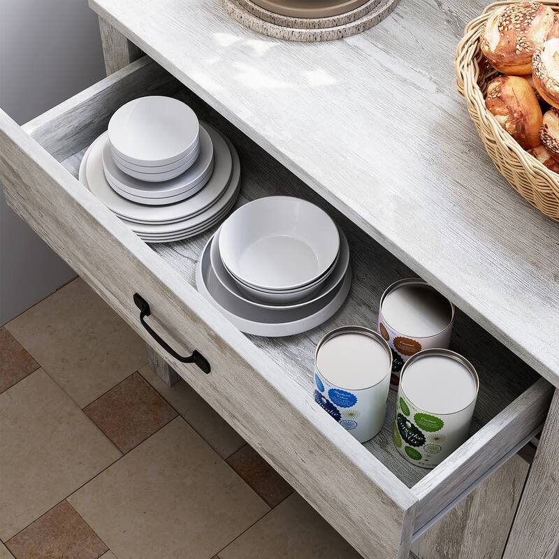 Kitchen Pantry Storage Cabinet with Microwave Stand