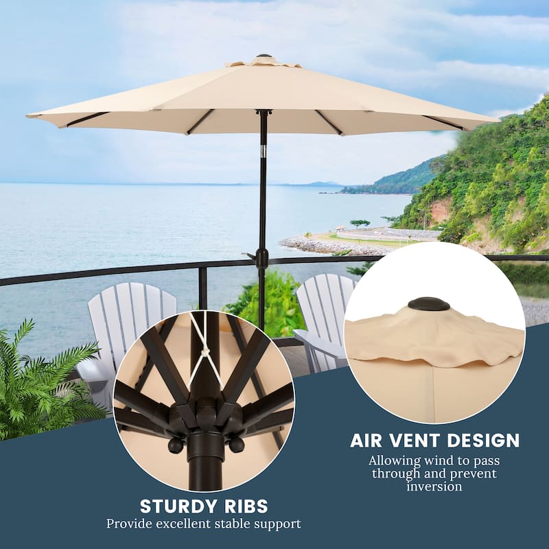 Holme 9-foot Steel Market Patio Umbrella with Tilt-and-Crank