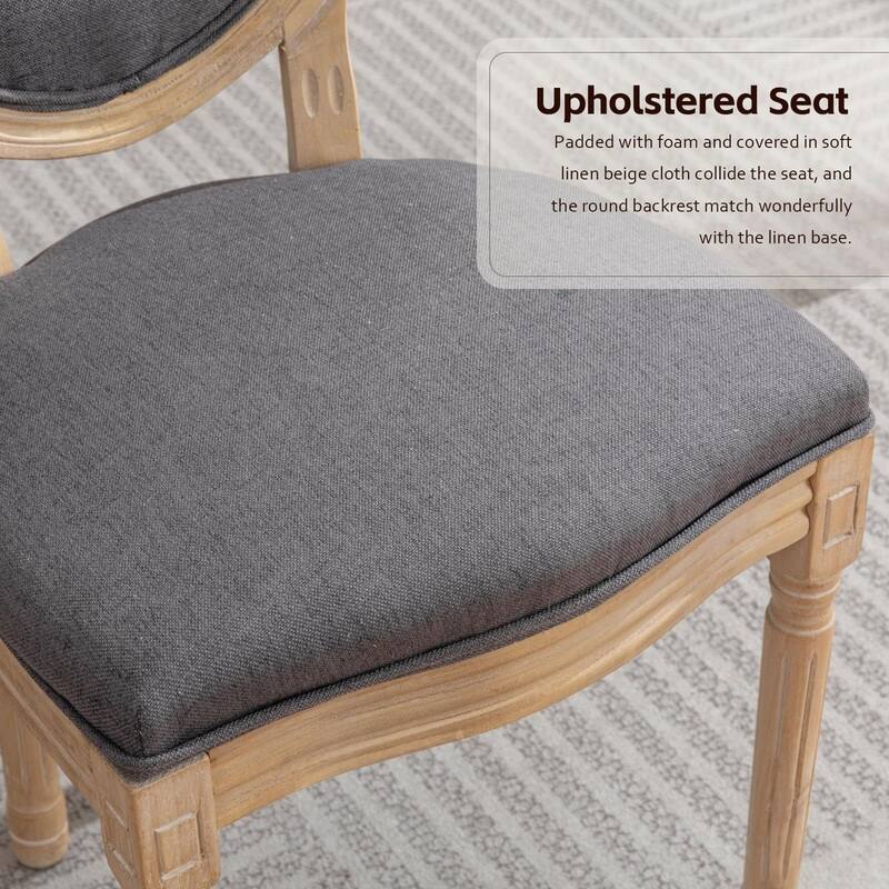 Upholstered French Style Nailhead Dining Chairs(Set of 4)