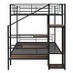 preview thumbnail 7 of 9, Full Over Full Metal Bunk Bed with Lateral Storage Ladder and Wardrobe