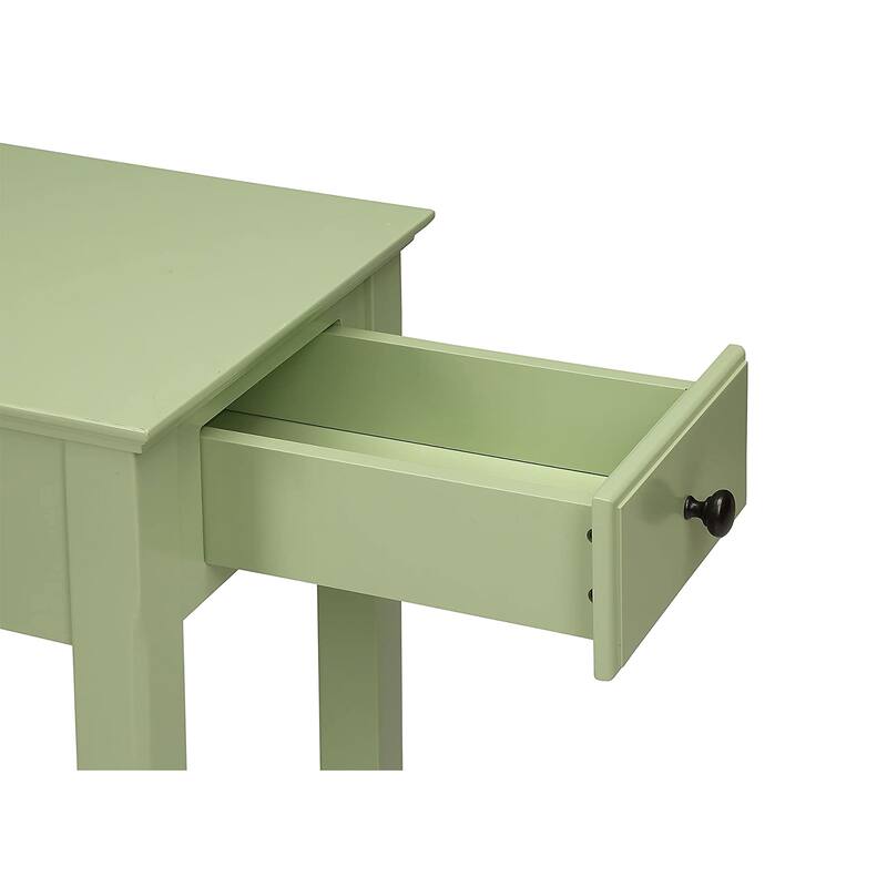 Wooden Rectangular Top with One Drawer - Light Green