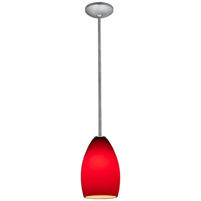 Access Lighting Champagne 1 Light LED Pendant - 5" Wide with Red Glass