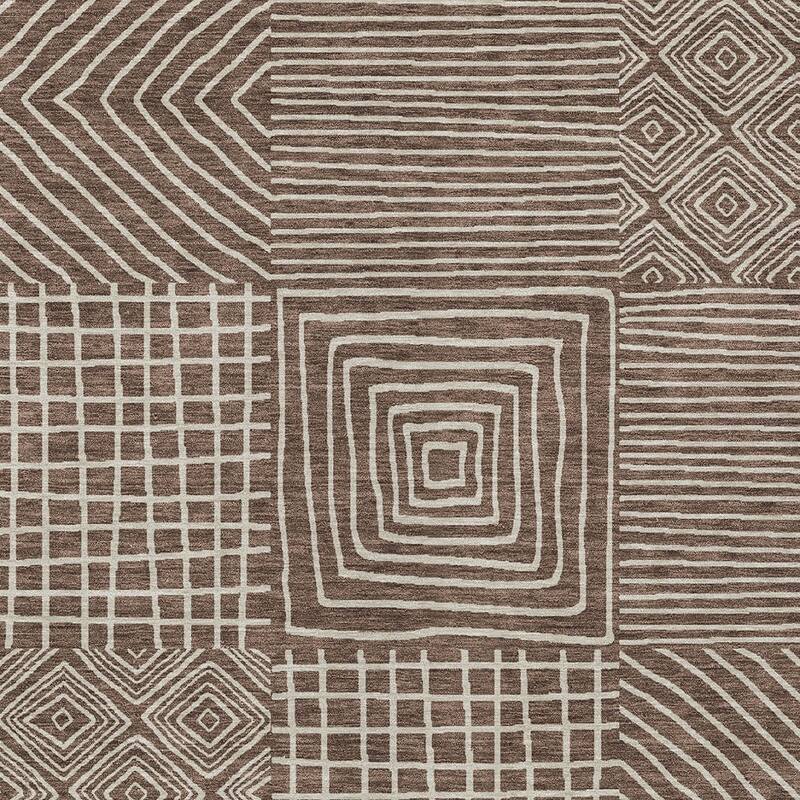 HomeRoots Geometric Transitional Rectangle Outdoor Rug