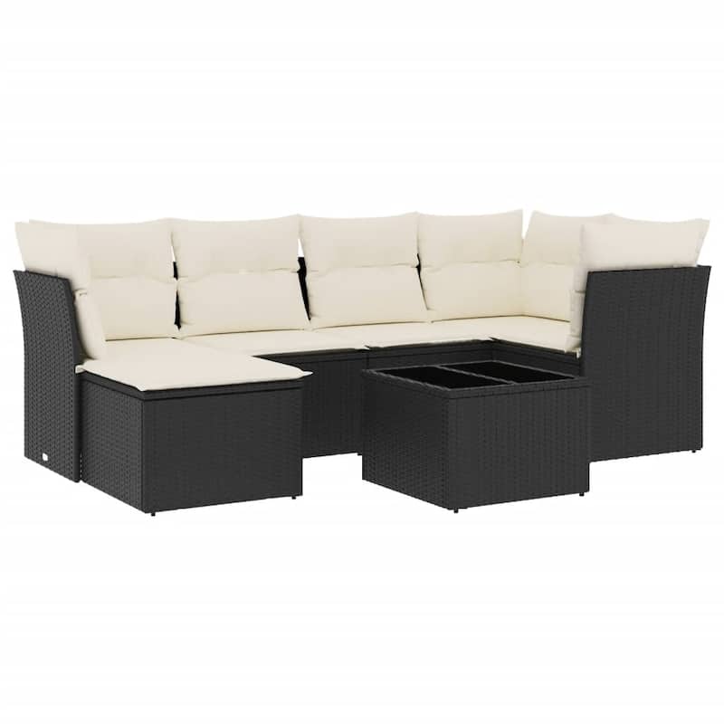 vidaXL Garden Sofa Set Black