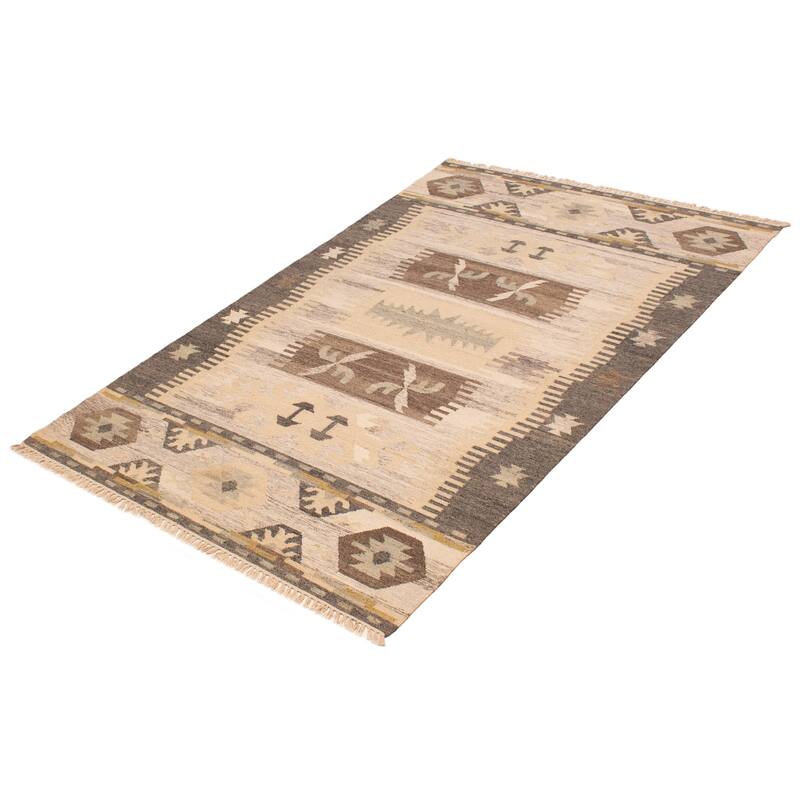 Ankara FW Khaki Kilim 5'2" x 7'11" - 5'2 x 7'11