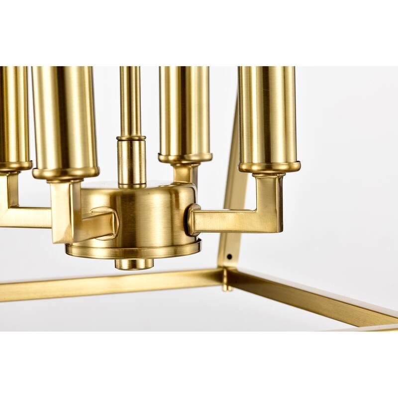 4-Light 12 in. Gold Cage Lantern Farmhouse Semi-flush Mount