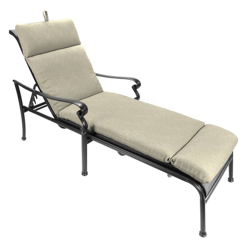 74" x 22" Outdoor Chaise Lounge Cushion with Ties and Loop - 74'' L x 22'' W x 5'' H