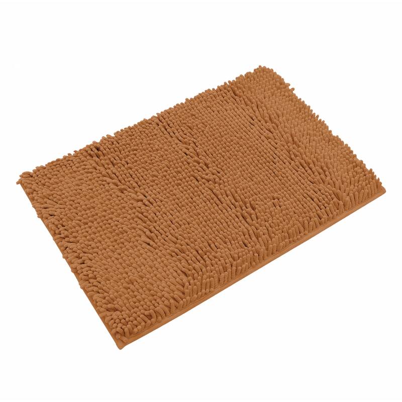 Pumpkin Soft Cozy Plush Chenille Contour Bath Mat Bathroom Rug