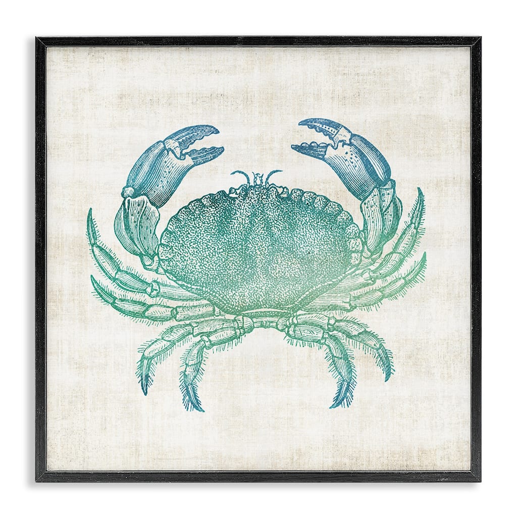 Stupell Ombre Crab Impression Framed Giclee Art Design By Susan Arnot