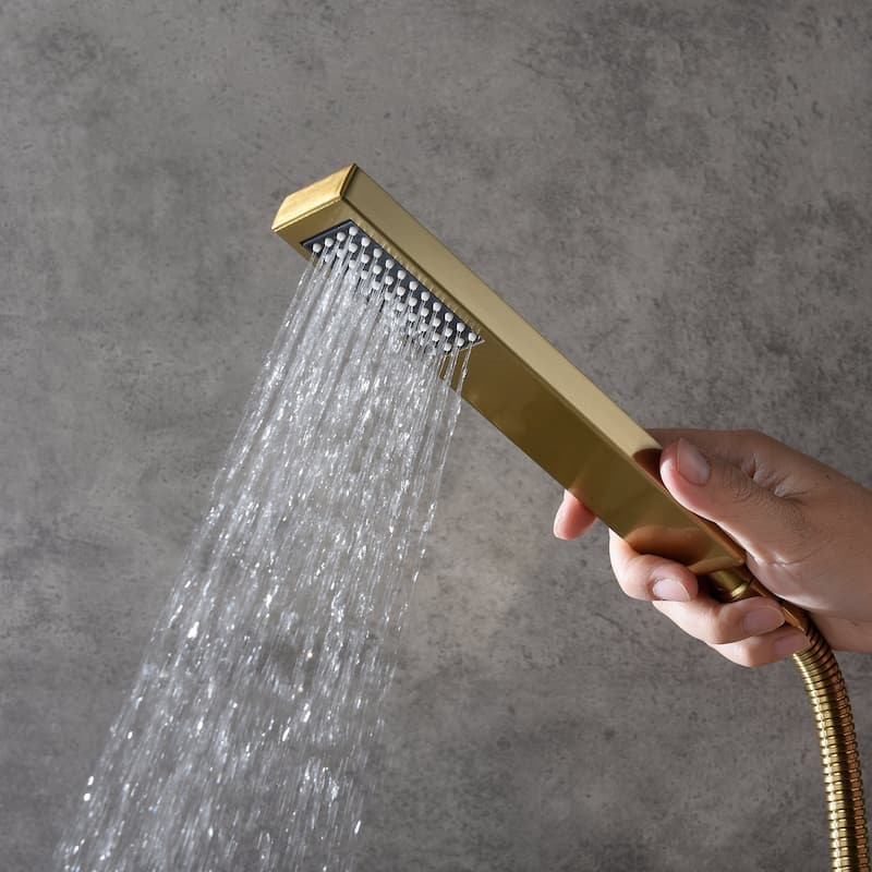 Brushed Gold wall mount 6 inch regular high water pressure head two function shower faucet - 6' x 6'