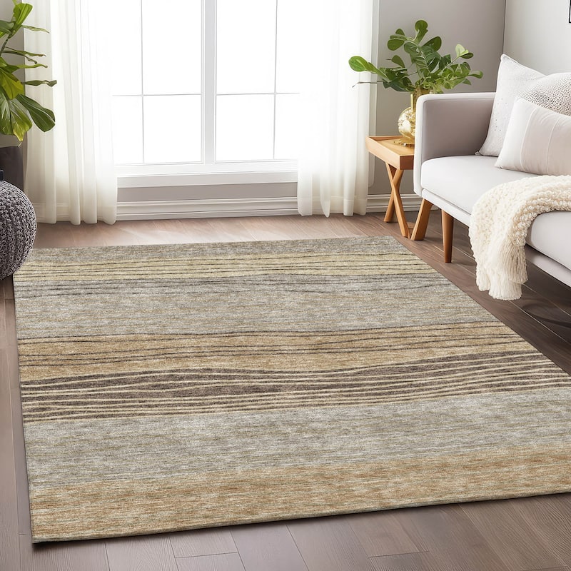 Premium Washable Super Soft Modern Ombre Mayfield Rug - Taupe - 9' x 12' - Rectangle