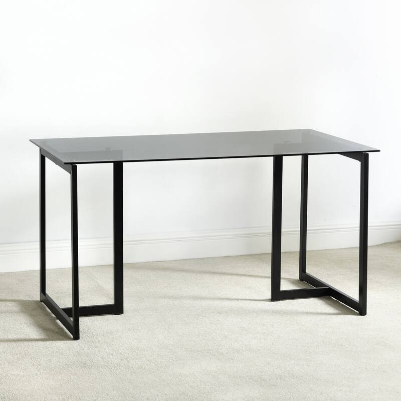 Homylin SLIP 55.1''L Modern Rectangular Space-Saving Dining Table with Metal Frame Blake Leg For Kitchen Office