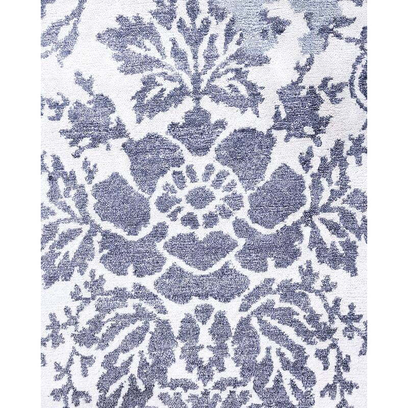 Modern One-of-a-Kind Hand-Knotted Area Rug, Blue - 9' 3" x 12' 4"