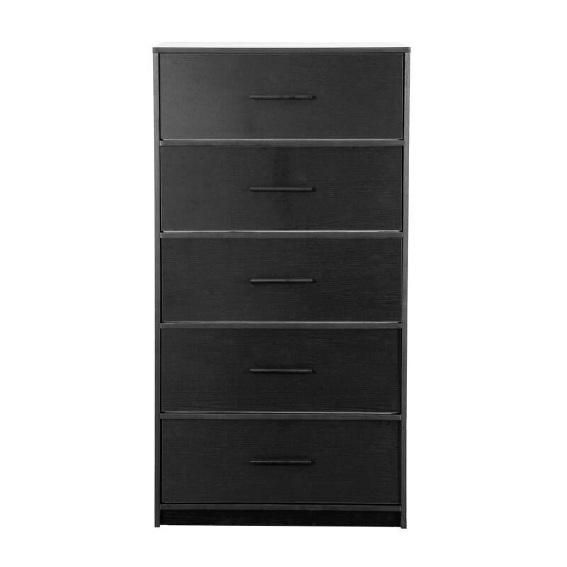 Modern Minimalist 5-Drawer Dresser with Large Fabric Drawers