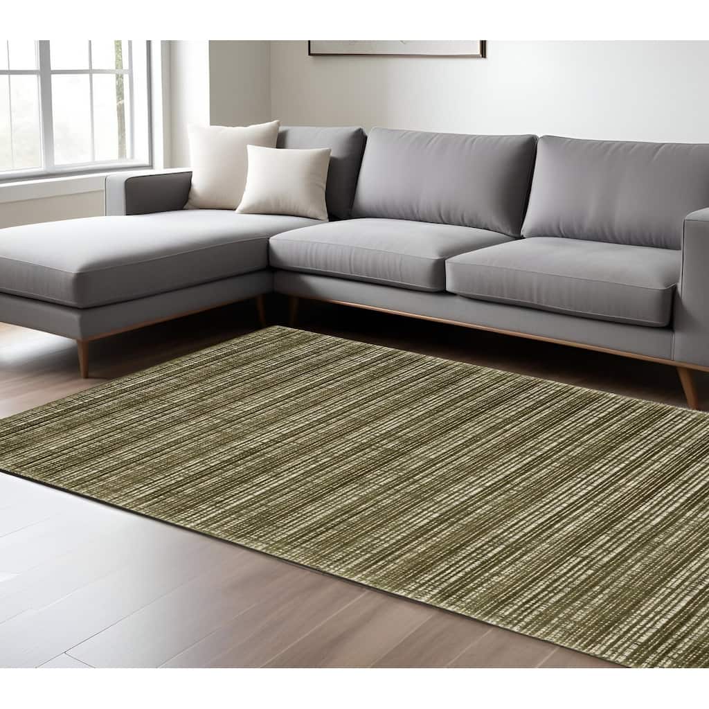 HomeRoots Striped Industrial Rectangle Area Rug