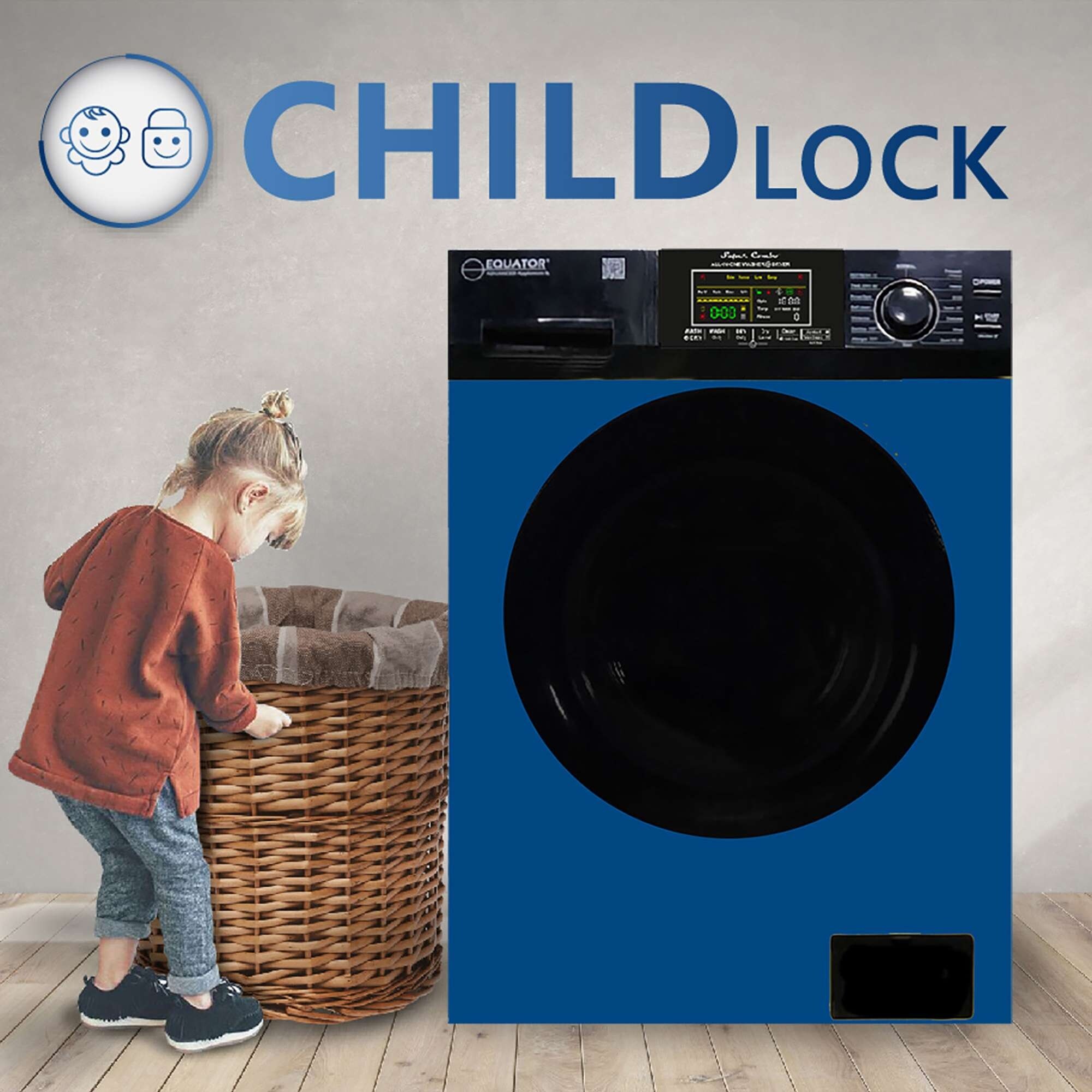 Ventless stackable washer shop dryer 110v
