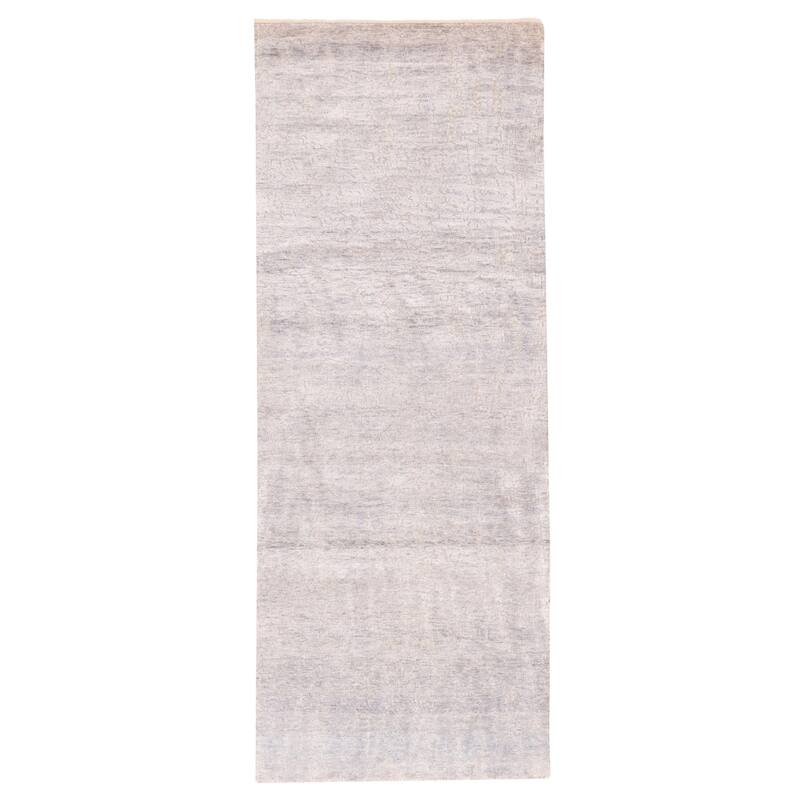 ECARPETGALLERY Hand-knotted Legacy Light Denim Blue Silk, Wool Rug - 4'0 x 10'3