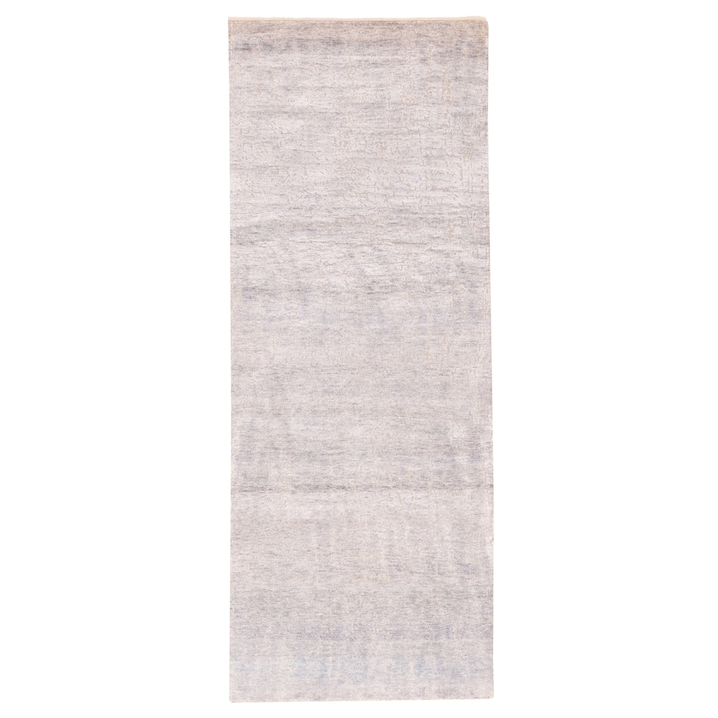 ECARPETGALLERY Hand-knotted Legacy Light Denim Blue Silk, Wool Rug - 4'0 x 10'3