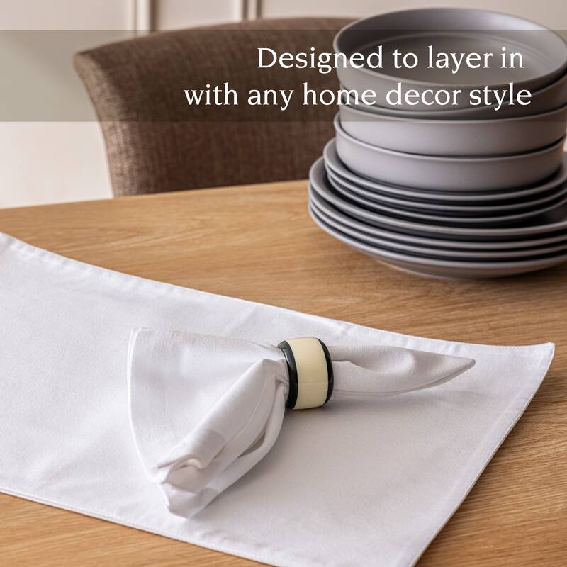 over&back Resin Napkin Rings in Ivory & Black (Set of 4) - 4