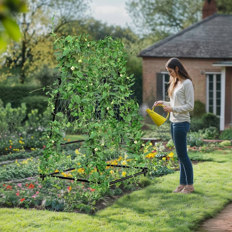 Vegetable Fruit Flower Trellis for Raised Bed Frame Garden Arch Metal Plant Support for Climbing Plants Cucumber Outdoor