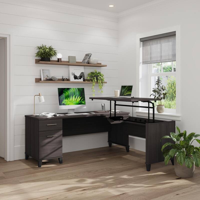 Somerset 72W 3 Position Sit to Stand L Shaped Desk by Bush Furniture