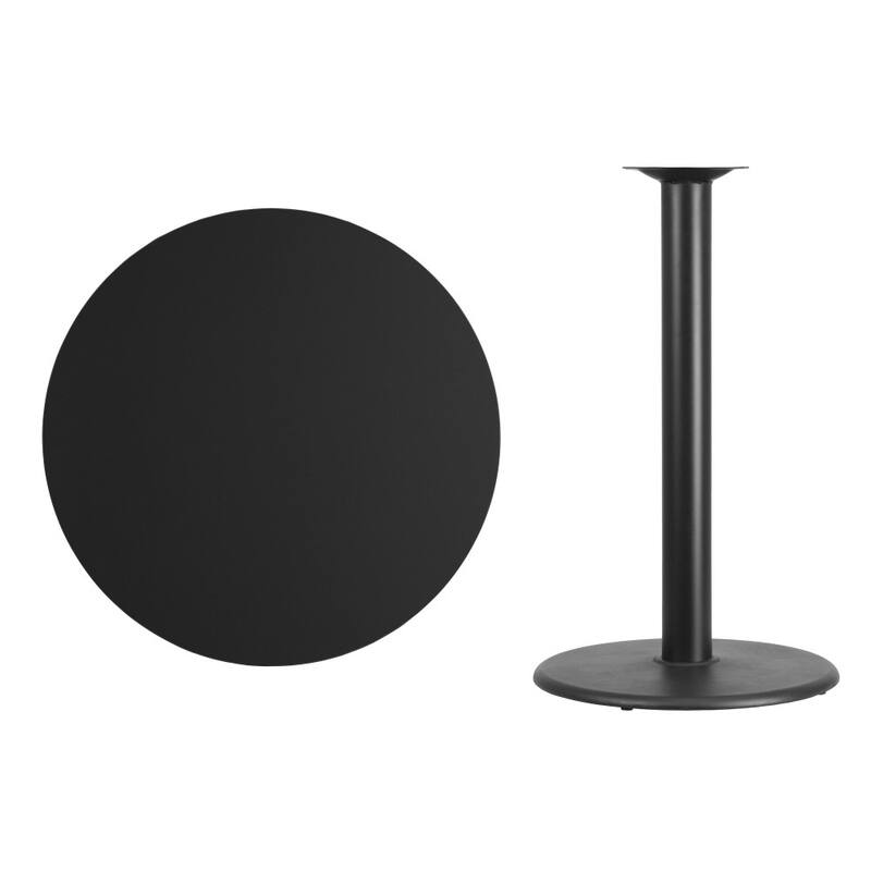 36'' Round Laminate Table Top with 24'' Round Bar Height Table Base