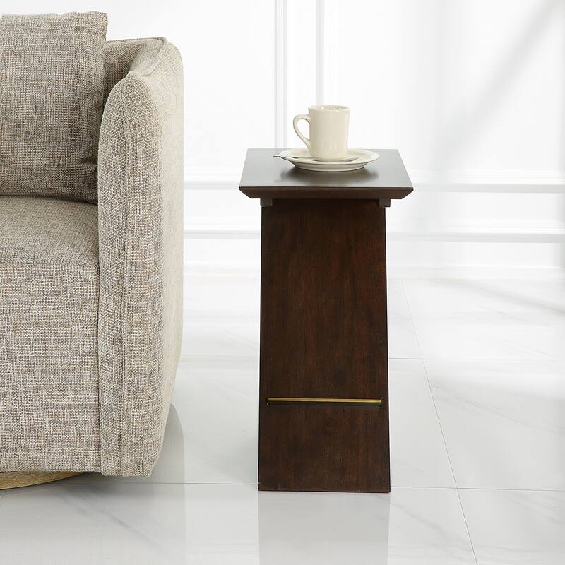 Uttermost 24096 Breakthrough 17" Wide Rubberwood and Stainless Steel