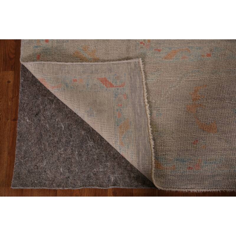 Hand Knotted Oriental 100% Wool Carpet Transitional All-Over Greys & Charcoal Oushak Area Rug - 13' 2'' X 9' 8''