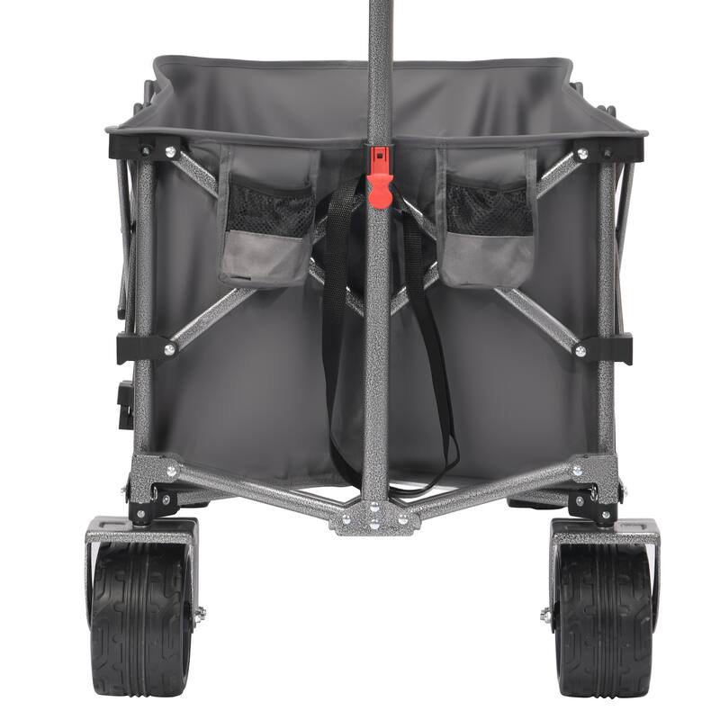 400L Collapsible Wagon, Folding Wagon Cart , Beach Wagon with Big Wheels, 450LB Heavy Duty Foldable Wagon
