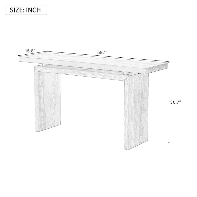 Entryway Console Table, Solid Geometry Accent Sofa Table Behind