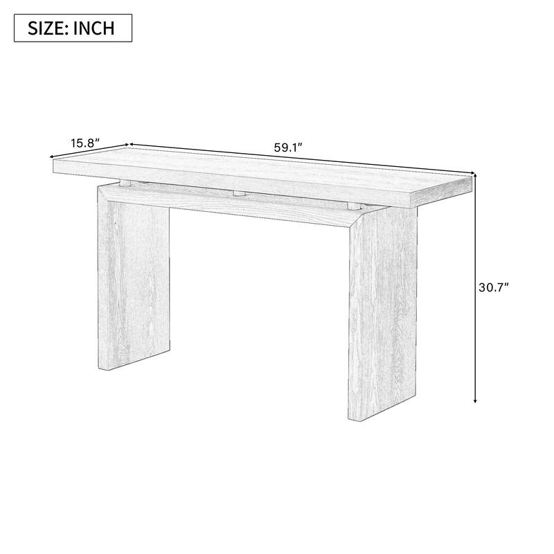 Modern Simple Style Console Table with Floating Desktop Effect, for Entryways Hallways, Living Rooms and Sofas, Natural