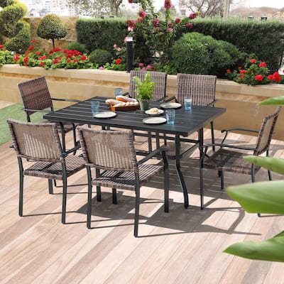 Patio 7-Piece Wicker Dining Set