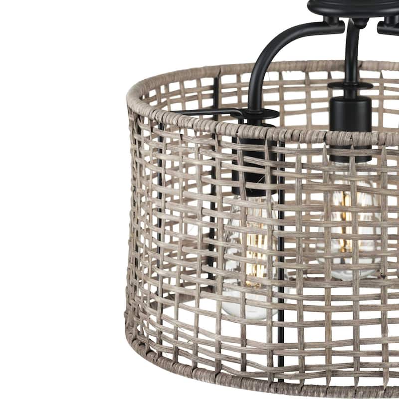 Progress Lighting Lavelle 3 Light 16" Wide Semi-Flush Drum Ceiling