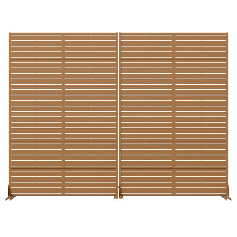 Outdoor Privacy Screen with Stand for Patio Garden Metal Fence Set of 2