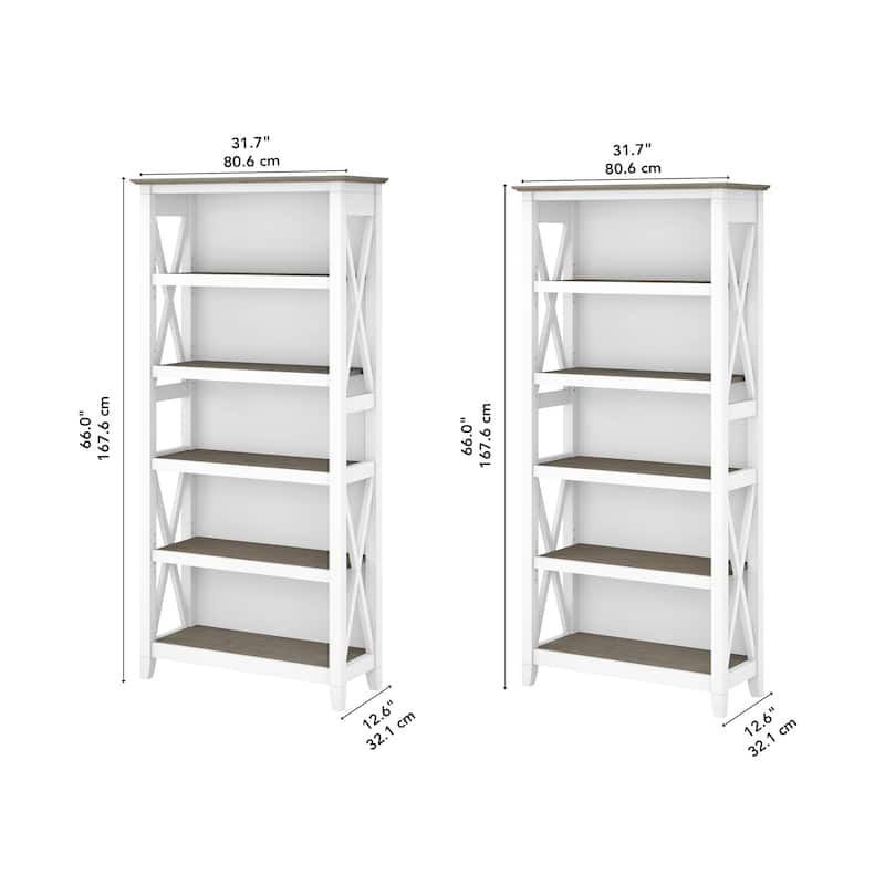 Key West 5 Shelf Bookcase Set by Bush Furniture