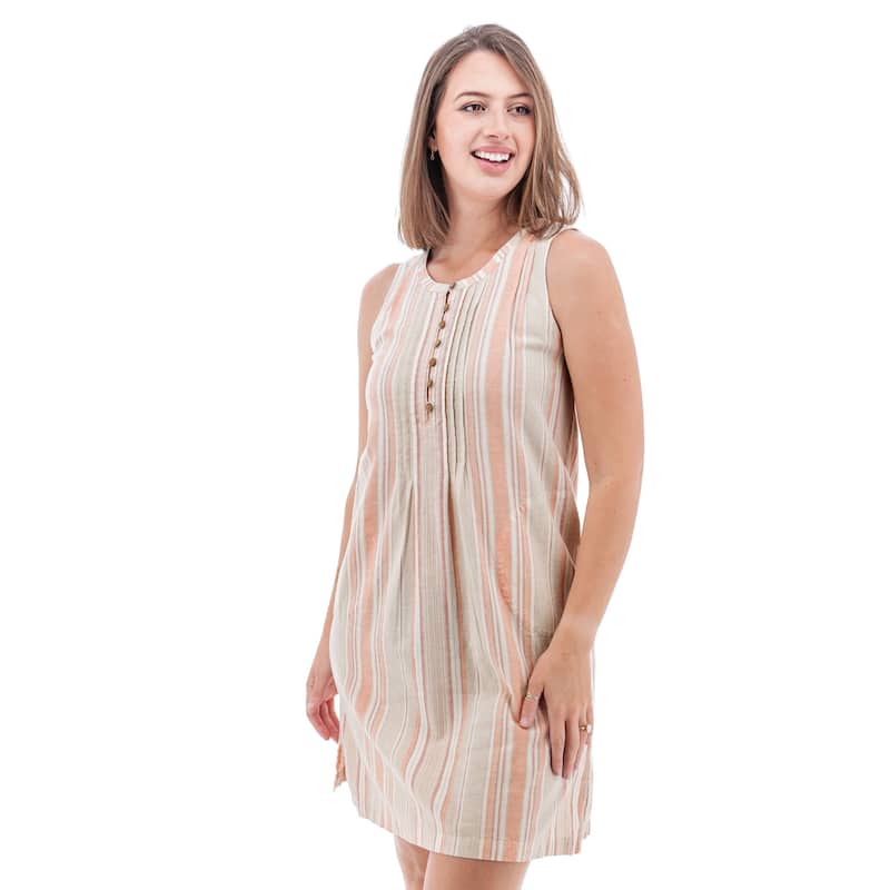 Aventura Women's Breezy Pintuck Swing Dress - Smal - Canyon Sunset