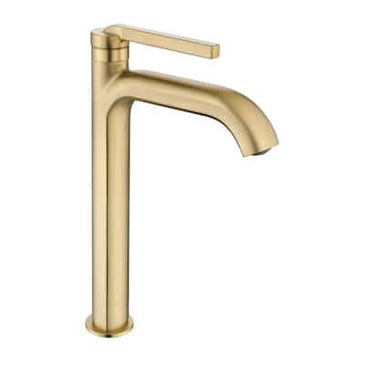 Single Handle Bathroom Vessel Sink Faucet Brass Modern Single Holes Bathroom High Tall Faucets Brushed Gold