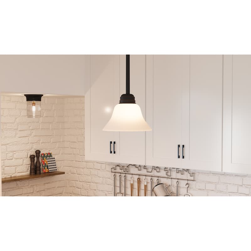Design House 514513 Millbridge Traditional 1-Light Indoor Dimmable Mini Pendant with Alabaster Glass Shade
