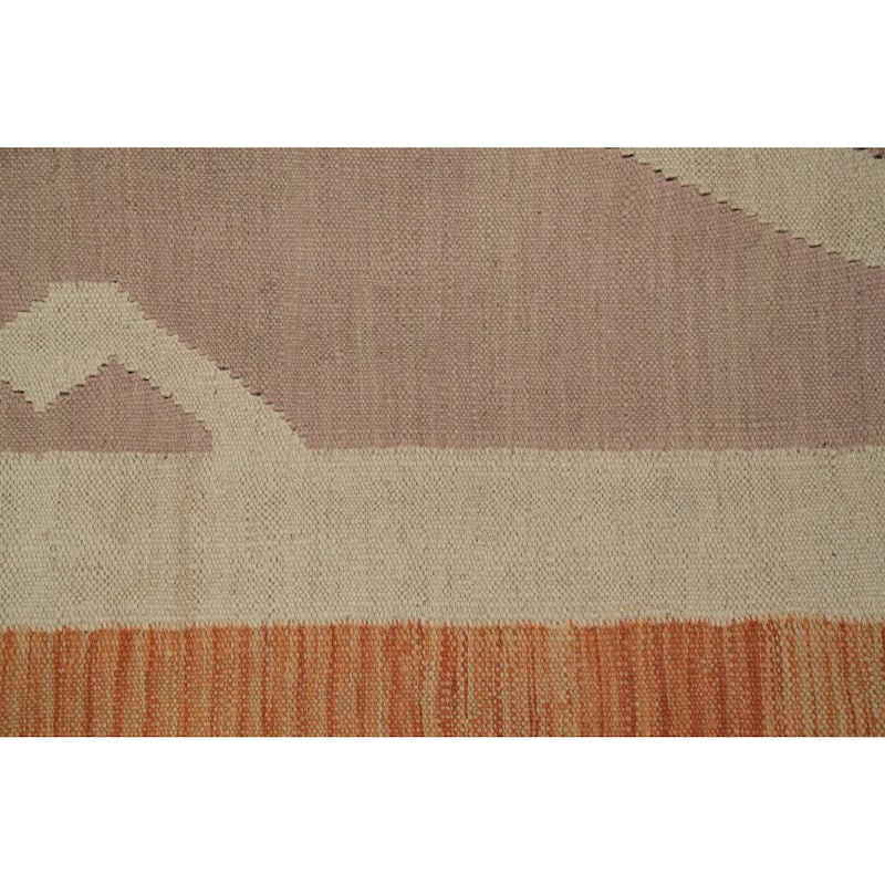 Hand Woven Oriental 100% Wool Carpet Southwestern Tribal Purples Kilim Area Rug - 9' 9'' X 8' 1''
